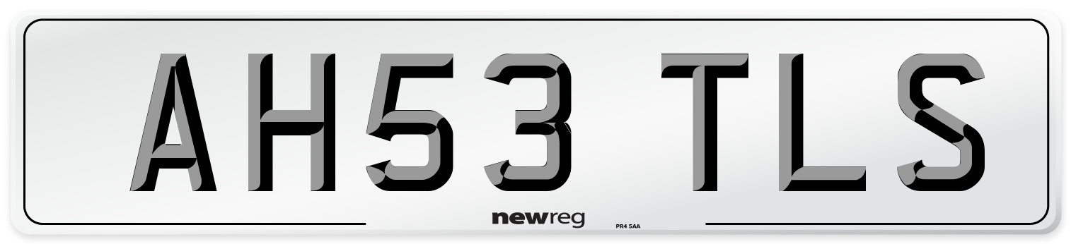 AH53 TLS Number Plate from New Reg